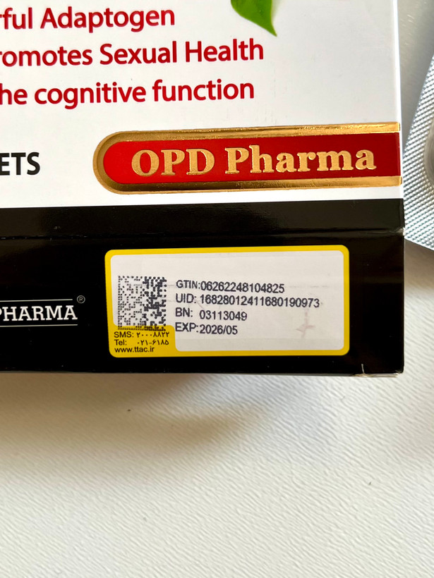 قرص جینسینگ او پی دی فارما مدل Koregin بسته 30 عددی