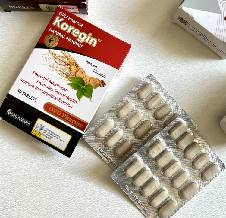 قرص جینسینگ او پی دی فارما مدل Koregin بسته 30 عددی