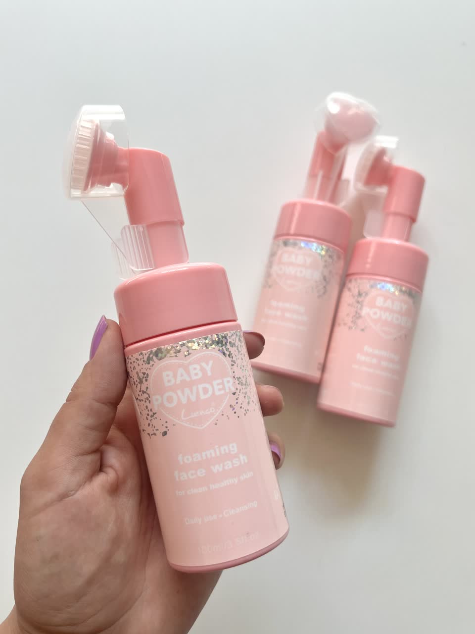 فوم براش دار قلبی بیبی پودر LUENCO